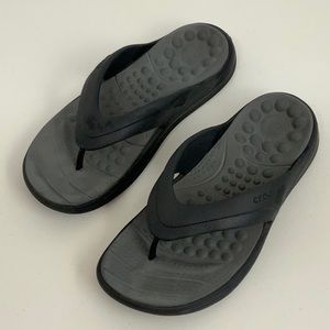 Black Croc Sandals